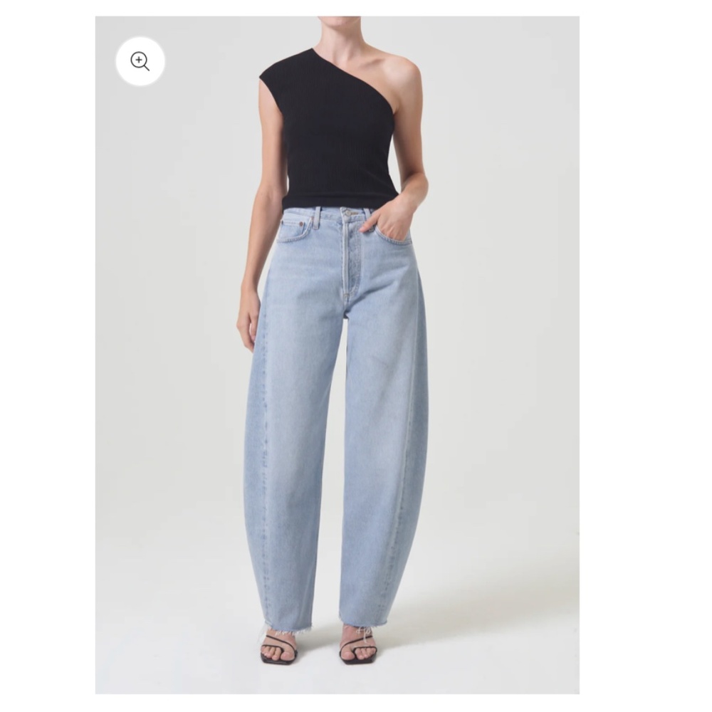 Agolde Luna High Rise Pierced Taper Jeans in Void (Light Wash)